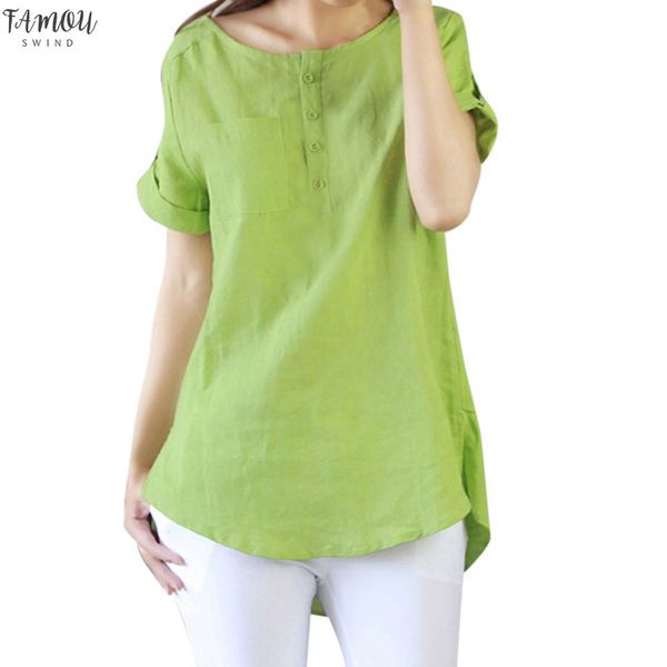 casual women blouse 2019 crew neck summer casual short sleeve loose casual o neck shirt cotton linen blouse womens female, White
casual women blouse 2019 crew neck summer casual short sleeve loose casual o neck shirt cotton linen blouse womens female, White
