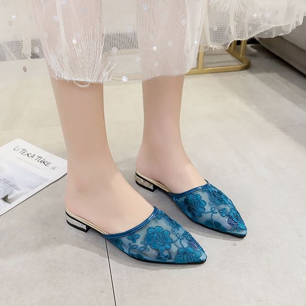 embroidery flower low heel mules women metal heel slippers summer lace breathable closed toe slippers party shoes women 2020, Black
embroidery flower low heel mules women metal heel slippers summer lace breathable closed toe slippers party shoes women 2020, Black