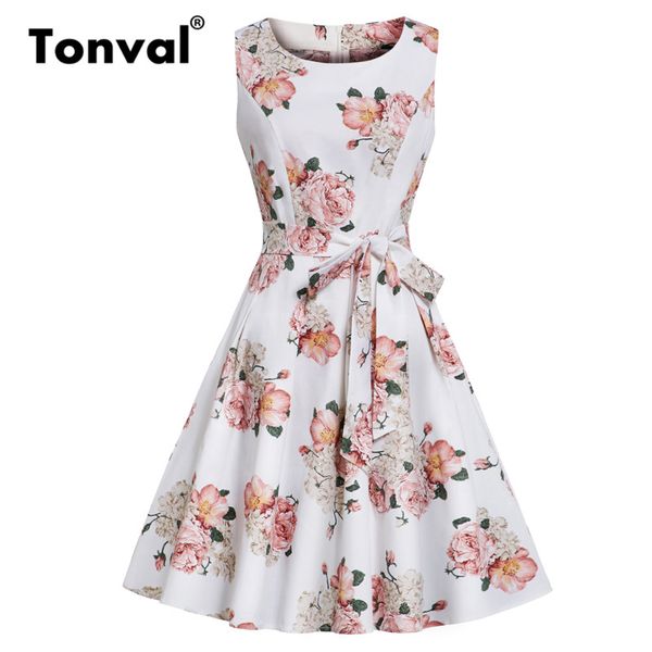 tonval white 50s цветочный принт женская винтажная одежда платье a line пояс без рукавов платье из рокабилли ретро плиссированные платья, Black;gray
tonval white 50s цветочный принт женская винтажная одежда платье a line пояс без рукавов платье из рокабилли ретро плиссированные платья, Black;gray