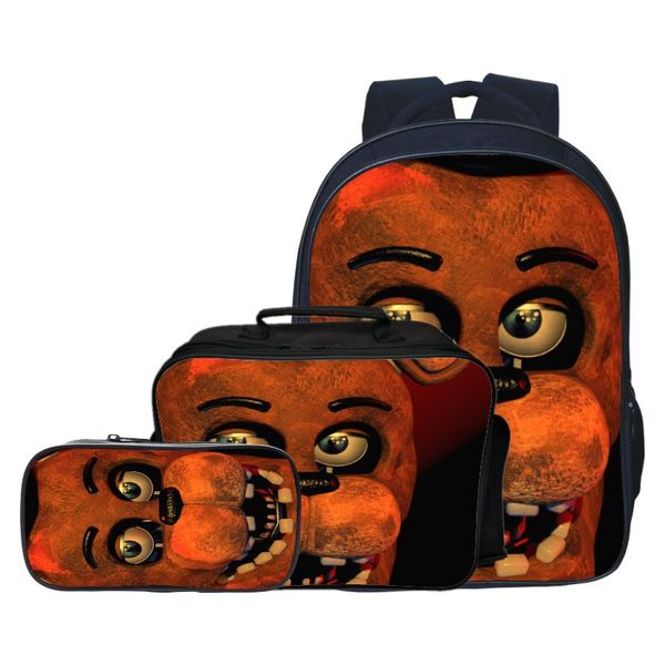 3pcs five nights at freddy's backpack + lunch bag + pencil case bag shoulder child students back school cartoon gift
3pcs five nights at freddy's backpack + lunch bag + pencil case bag shoulder child students back school cartoon gift