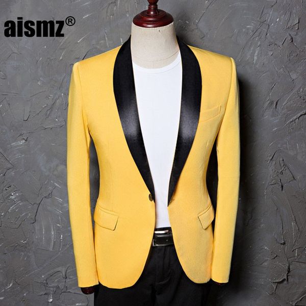 aismz men plus size classic shawl lapel slim fit suit jacket casual yellow blazer designs costume stage clothes for singers, White;black
aismz men plus size classic shawl lapel slim fit suit jacket casual yellow blazer designs costume stage clothes for singers, White;black