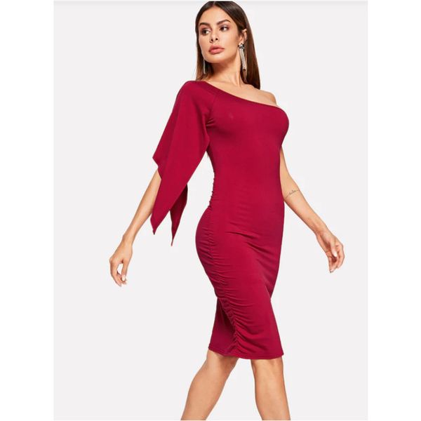 2019 women's dress dresses spring new shoulder sleeves single shoulder dress amazon blast women's wear, Black;gray
2019 women's dress dresses spring new shoulder sleeves single shoulder dress amazon blast women's wear, Black;gray