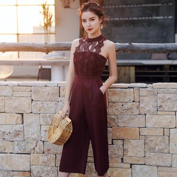 women's rompers and jumpsuits summer solid no shoulder high waist lace hollow out jumpsuits 2020 elegant wide leg pants dv676, Black;white
women's rompers and jumpsuits summer solid no shoulder high waist lace hollow out jumpsuits 2020 elegant wide leg pants dv676, Black;white