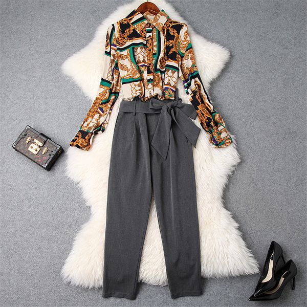 europe fashion designer runway suit set 2019 new spring women geometric vintage print shirt+high waist pants suit office sets, White
europe fashion designer runway suit set 2019 new spring women geometric vintage print shirt+high waist pants suit office sets, White