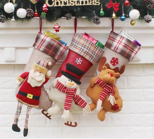 

christmas stocking xmas decorations children gift candy bag santa claus socks christmas tree ornaments santa sacks