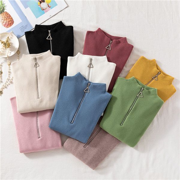 zipper high elastic sweater 2020 autumn winter warm half turtlelneck knitted sweaters women jumper female pullover black pink, White;black
zipper high elastic sweater 2020 autumn winter warm half turtlelneck knitted sweaters women jumper female pullover black pink, White;black