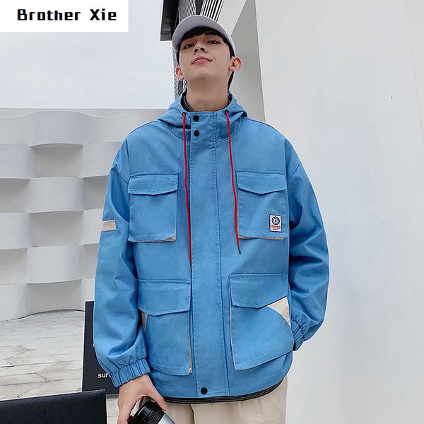 autumn new tooling jacket men fashion contrast color casual multi-pocket hooded jacket streetwear hip hop loose bomber, Black;brown
autumn new tooling jacket men fashion contrast color casual multi-pocket hooded jacket streetwear hip hop loose bomber, Black;brown