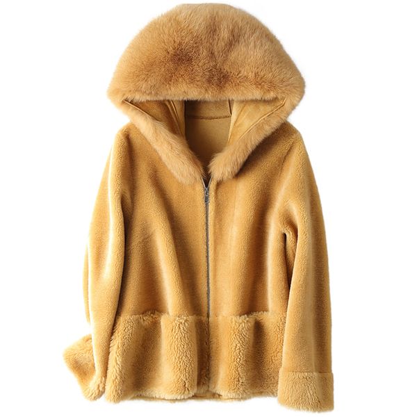 real fur coat female vintage sheep shearing jacket clothes women korean winter fur collar 100% wool coats clothes hiver 1915, Black
real fur coat female vintage sheep shearing jacket clothes women korean winter fur collar 100% wool coats clothes hiver 1915, Black