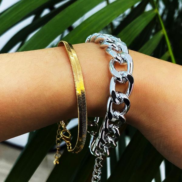 charm snake chain bracelets set for women men armband punk adjustable couple bracelet bangle hand jewelry, Golden;silver
charm snake chain bracelets set for women men armband punk adjustable couple bracelet bangle hand jewelry, Golden;silver