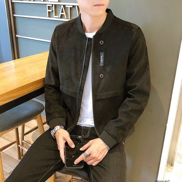 mens designer simple solid color suede coat slim tooling jacket handsomeh, Black;brown
mens designer simple solid color suede coat slim tooling jacket handsomeh, Black;brown