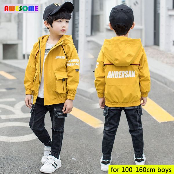 4-14 year old sping & autumn jackets 2020 teens outdoor jackets for boys hooded letter jacket kids front pocket windbreaker coat, Blue;gray 
4-14 year old sping & autumn jackets 2020 teens outdoor jackets for boys hooded letter jacket kids front pocket windbreaker coat, Blue;gray