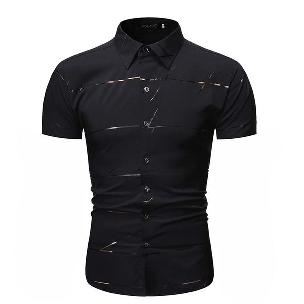 men shirt hipster bronzing print shirt men work business casual shirts chemise homme short sleeve streetwear camisa masculina, White;black
men shirt hipster bronzing print shirt men work business casual shirts chemise homme short sleeve streetwear camisa masculina, White;black