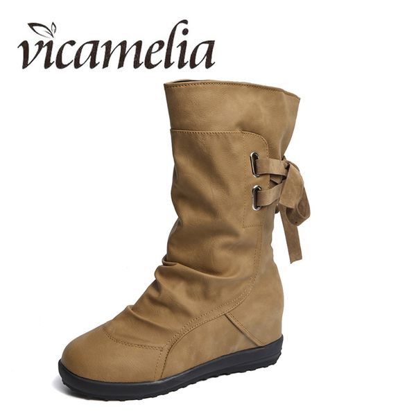 vicamelia mid calf boots for woman lace up comfortable lady boots autumn winter round toe flat with shoes big size 35-43 141, Black
vicamelia mid calf boots for woman lace up comfortable lady boots autumn winter round toe flat with shoes big size 35-43 141, Black
