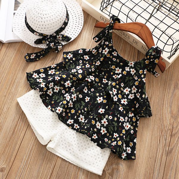 little kid girl clothes set floral vest t-shirt +shorts pant with cute sun hat 3pcs summer casual outfits set, White
little kid girl clothes set floral vest t-shirt +shorts pant with cute sun hat 3pcs summer casual outfits set, White
