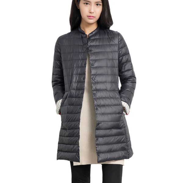 2017 new arrival women long light duck down jackets coats collarless long sleeve solid color padded coat for women parkas, Black
2017 new arrival women long light duck down jackets coats collarless long sleeve solid color padded coat for women parkas, Black