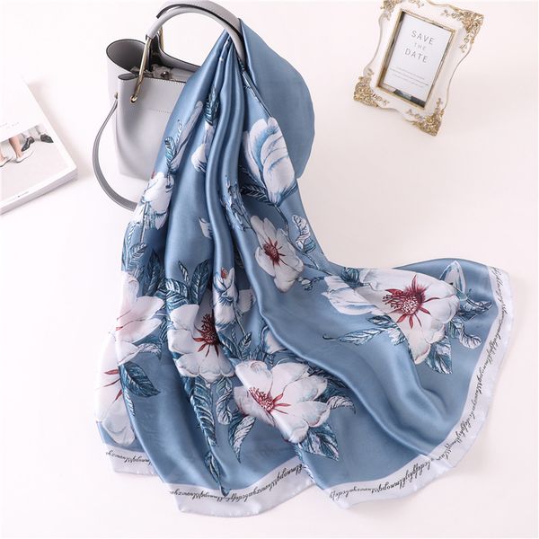 designer floral print silk scarf women summer shawls and wraps brand foulard femme soft sjaal bufanda mujer new, Blue;gray
designer floral print silk scarf women summer shawls and wraps brand foulard femme soft sjaal bufanda mujer new, Blue;gray