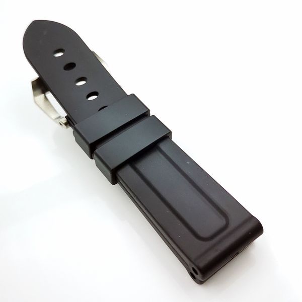 24mm fashion black silicone rubber band 22mm silvery steel screw tang buckle strap for pam pam 111, Black;brown
24mm fashion black silicone rubber band 22mm silvery steel screw tang buckle strap for pam pam 111, Black;brown