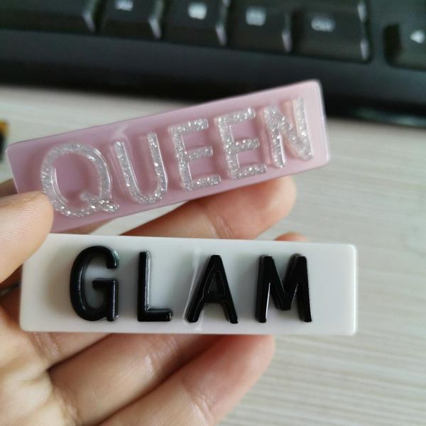 resin word hair pin queen xoxo glam poppin bitch princess blessed melanin wide acetate hairpins alligator hair clip, Golden;white
resin word hair pin queen xoxo glam poppin bitch princess blessed melanin wide acetate hairpins alligator hair clip, Golden;white