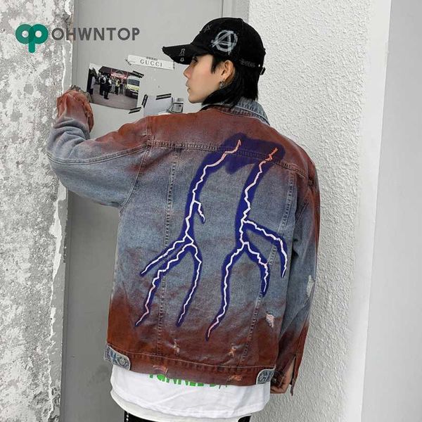 men's jackets print denim coats men hip streetwear casual jeans jacket 2021 fashion spring harajuku carg coat male, Black;brown
men's jackets print denim coats men hip streetwear casual jeans jacket 2021 fashion spring harajuku carg coat male, Black;brown