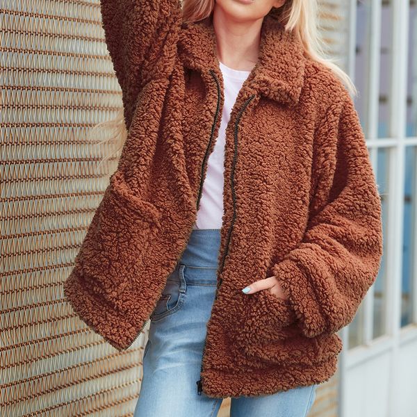 women casual warm zipper coat jacket autumn winter long sleeve lapel fluffy fur outwears solid turn-down colars fashion outwear, Blue;black
women casual warm zipper coat jacket autumn winter long sleeve lapel fluffy fur outwears solid turn-down colars fashion outwear, Blue;black