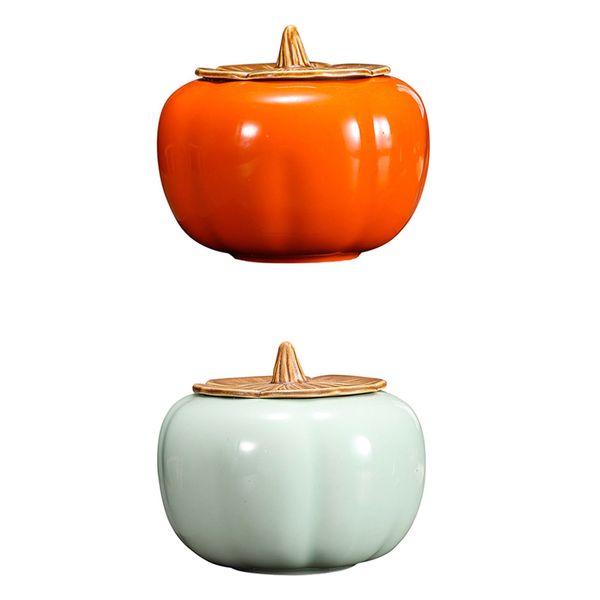 pumpkin shape ceramic tea caddy small mini portable pu'er green tea sealed cans storage tanks travel tea leaf box
pumpkin shape ceramic tea caddy small mini portable pu'er green tea sealed cans storage tanks travel tea leaf box