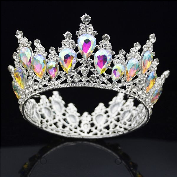 барокко хрустальные тиары круг свадебная корона королева диадема театрализованное представление тиара корона для невесты украшения для волос, Golden;white 
барокко хрустальные тиары круг свадебная корона королева диадема театрализованное представление тиара корона для невесты украшения для волос, Golden;white