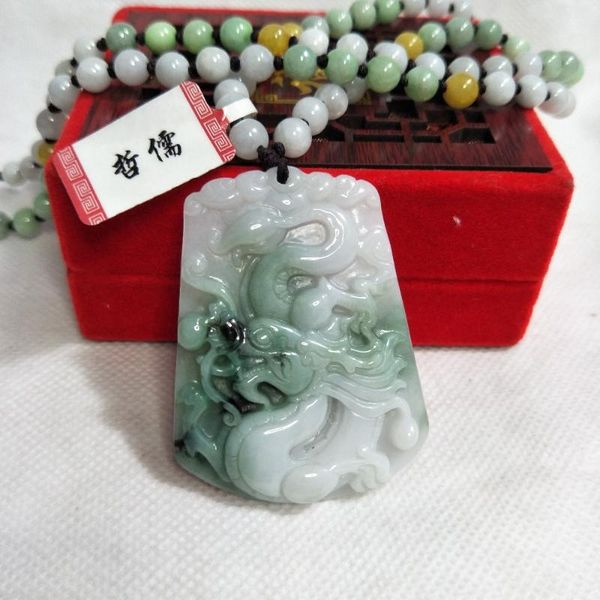 zhe ru jewelry pure natural jadeite green double color dragon pendant tricolor jade bead necklace gift class a national certific, Silver
zhe ru jewelry pure natural jadeite green double color dragon pendant tricolor jade bead necklace gift class a national certific, Silver