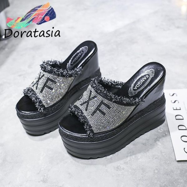 doratasia new girls fashion super high wedges slippers sweet high platform slippers women summer crystal shoes woman, Black
doratasia new girls fashion super high wedges slippers sweet high platform slippers women summer crystal shoes woman, Black