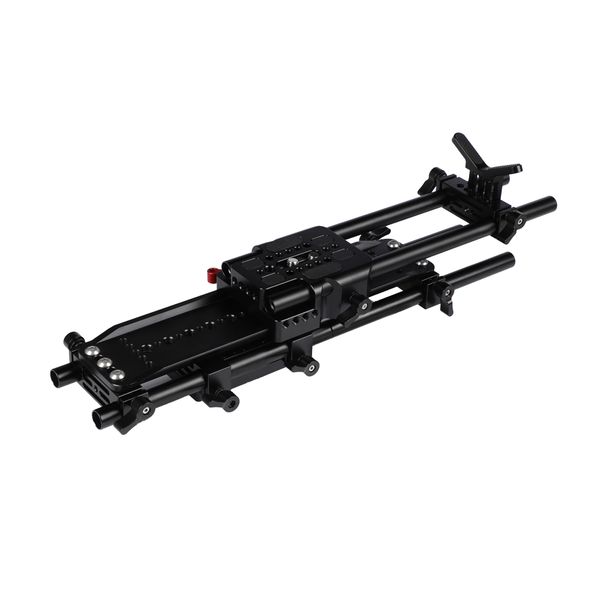 camvate arri 12" standard bottom dovetail bridge plate with quick release baseplate & 15mm rail rod support system item code: c2457
camvate arri 12" standard bottom dovetail bridge plate with quick release baseplate & 15mm rail rod support system item code: c2457
