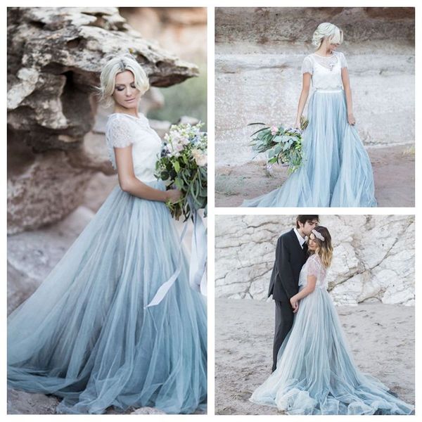 exquisite white dusty blue wedding dress set with magic tulle skirt rustic trendy wedding gown lace sophisticated two piece bridal gown
exquisite white dusty blue wedding dress set with magic tulle skirt rustic trendy wedding gown lace sophisticated two piece bridal gown
