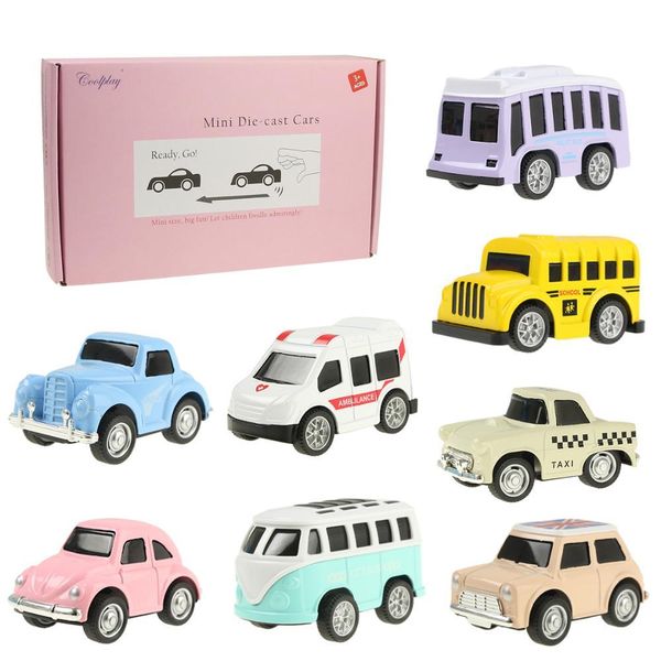 8 pcs/set cute mini diecast car alloy pull back vehicles model toy metal lovely colorful taxi bus toys alloy car for kids gift t200110
8 pcs/set cute mini diecast car alloy pull back vehicles model toy metal lovely colorful taxi bus toys alloy car for kids gift t200110