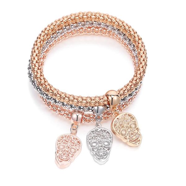 mix color skull charm bracelet 3pcs adjustable gold skeleton punk popcorn chain bracelets for women men fashion jewelry gifts, Golden;silver
mix color skull charm bracelet 3pcs adjustable gold skeleton punk popcorn chain bracelets for women men fashion jewelry gifts, Golden;silver
