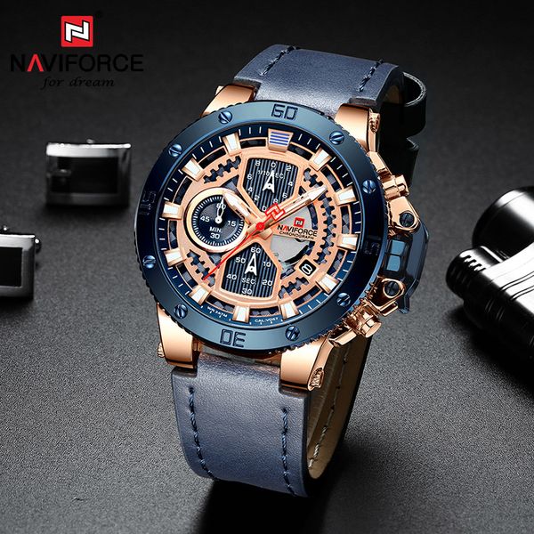 naviforce watch man gold men's wristwatch clock waterproof chronograph mens watches leather sports watch man, Slivery;brown
naviforce watch man gold men's wristwatch clock waterproof chronograph mens watches leather sports watch man, Slivery;brown