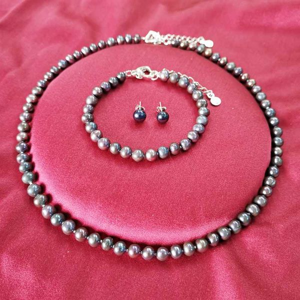 dmsfp500 pearl jewelry sets silver 925 jewelry 6-7mm pearl sets necklace/bracelet/earrings for women, Black
dmsfp500 pearl jewelry sets silver 925 jewelry 6-7mm pearl sets necklace/bracelet/earrings for women, Black