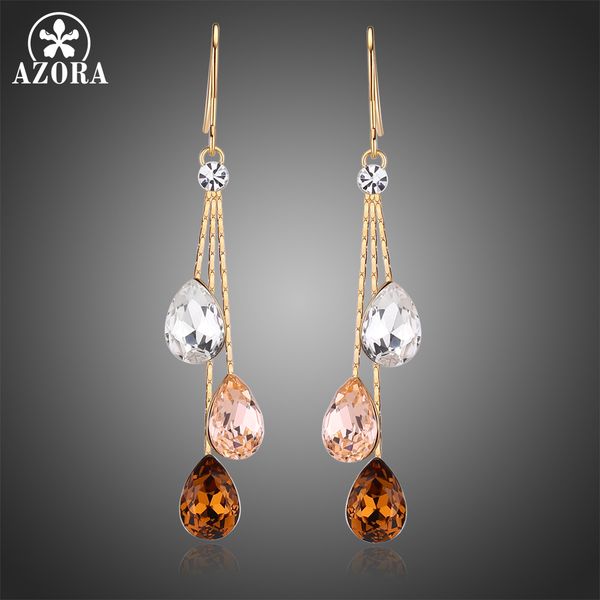 AZORA Korean Three Water Drop Dangle Earrings Multicolor Austrian Crystals Luxury Wedding Earing for Brides TE0348
AZORA Korean Three Water Drop Dangle Earrings Multicolor Austrian Crystals Luxury Wedding Earing for Brides TE0348
