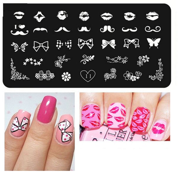 1 pc fahion nail art stamping plate pattern diy bow lips butterfly heart manicure image template festival nails stencil tools, White 
1 pc fahion nail art stamping plate pattern diy bow lips butterfly heart manicure image template festival nails stencil tools, White