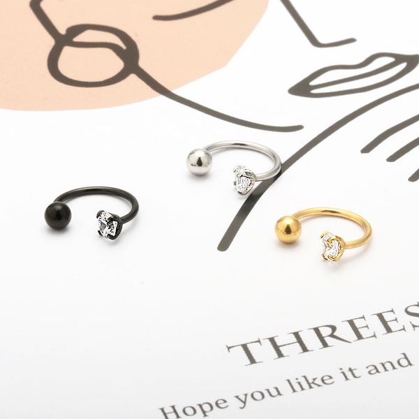 1pc cartilage earrings titanium steel 316l zircon crytal 20g earrings silver gold black small body piercing jewelry, Golden;silver
1pc cartilage earrings titanium steel 316l zircon crytal 20g earrings silver gold black small body piercing jewelry, Golden;silver