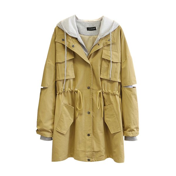 women's trench coats women spring coat plus size jacket woman long sleeve drawstring waist hooded zipper fashion s47-2005, Tan;black
women's trench coats women spring coat plus size jacket woman long sleeve drawstring waist hooded zipper fashion s47-2005, Tan;black