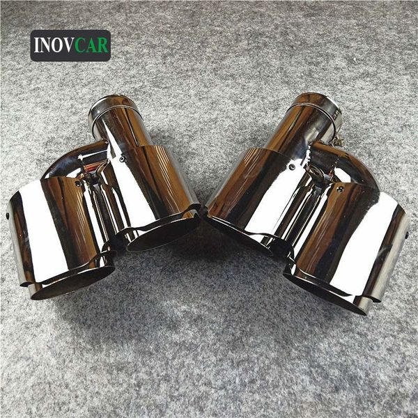 a pair h style universal car rear double exhaust pipe tail muffler tip chorme 304 stainless steel replacement car accessories
a pair h style universal car rear double exhaust pipe tail muffler tip chorme 304 stainless steel replacement car accessories