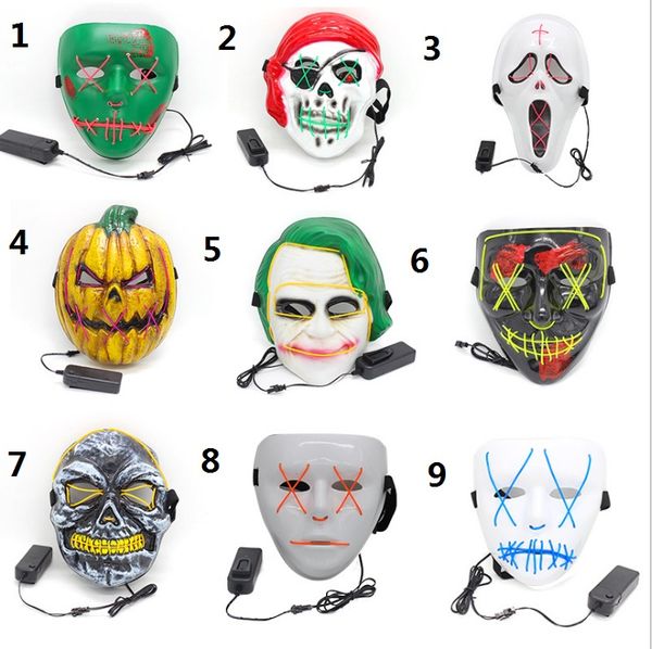 9 styles led halloween mask glowing party mask el-wire the purge election year great funny masks cosplay costume props
9 styles led halloween mask glowing party mask el-wire the purge election year great funny masks cosplay costume props