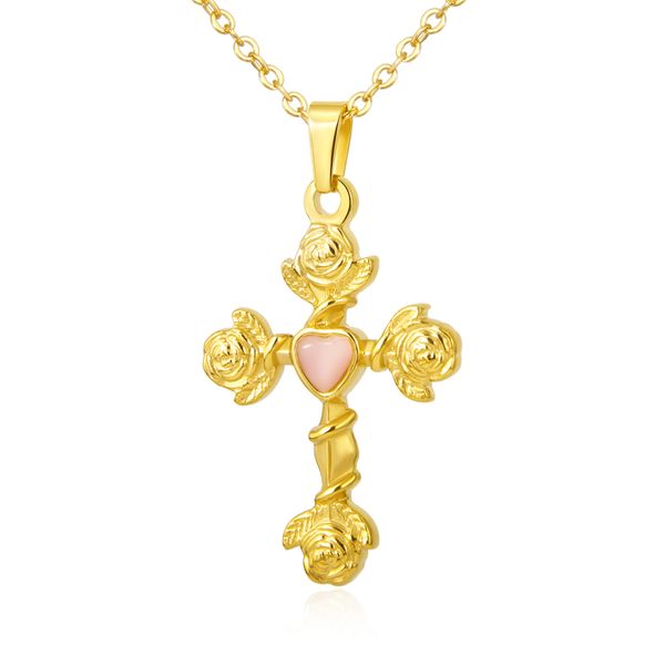 religious fashion jewelry cross necklace & pendant rose flower pink stone christian choker titanium steel necklace for women, Silver
religious fashion jewelry cross necklace & pendant rose flower pink stone christian choker titanium steel necklace for women, Silver