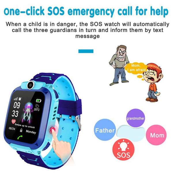children's watch kids smart waterproof watch anti-lost kid wristwatch with gps positioning and sos function for android and ios sybvv, Blue
children's watch kids smart waterproof watch anti-lost kid wristwatch with gps positioning and sos function for android and ios sybvv, Blue