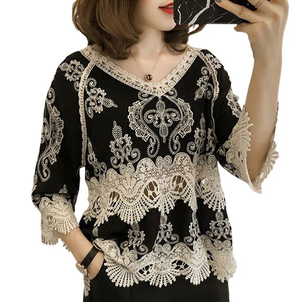 summer blouse women blouses women 2019 summer fashion vintage hollow out casual lace blouse shirts female elegant lace embroidery, White
summer blouse women blouses women 2019 summer fashion vintage hollow out casual lace blouse shirts female elegant lace embroidery, White