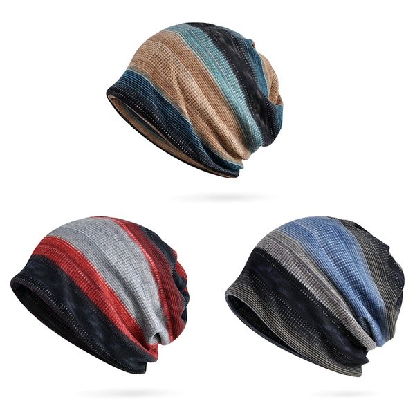 2019 new double layers cotton striped hip hop skullies winter warm hats scarves beanies headgear, Blue;gray
2019 new double layers cotton striped hip hop skullies winter warm hats scarves beanies headgear, Blue;gray