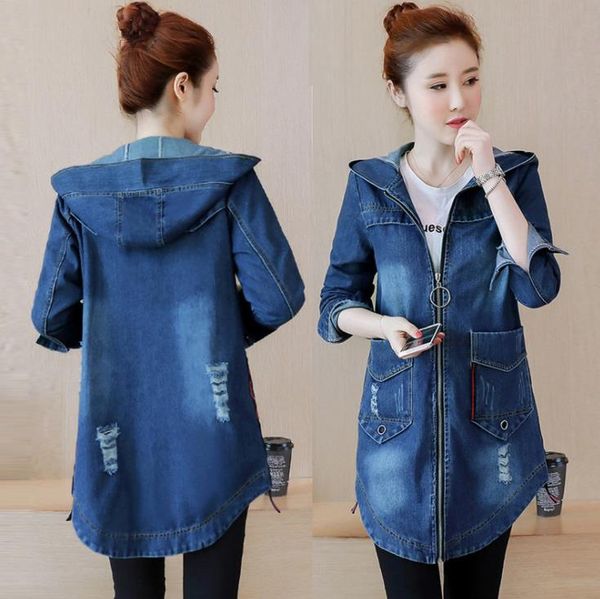 women denim coats autumn jackets slim fit hooded plus pockets blue jean zipper jacket designer size long 5xl afmvg, Black
women denim coats autumn jackets slim fit hooded plus pockets blue jean zipper jacket designer size long 5xl afmvg, Black