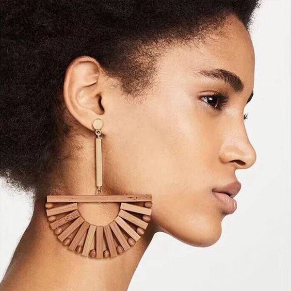 new seaside holiday fashion national fan-shaped personality earrings female retro wooden long earrings europe united states popular jewelry, Silver
new seaside holiday fashion national fan-shaped personality earrings female retro wooden long earrings europe united states popular jewelry, Silver