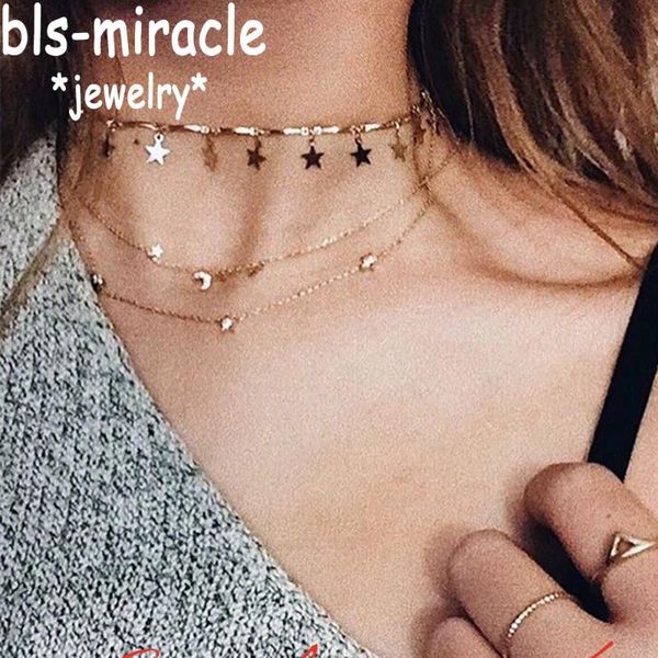 duohan 2020 new haute couture jewelry fashion accessories punk gold color star tassel choker necklace for couple lovers, Golden;silver
duohan 2020 new haute couture jewelry fashion accessories punk gold color star tassel choker necklace for couple lovers, Golden;silver