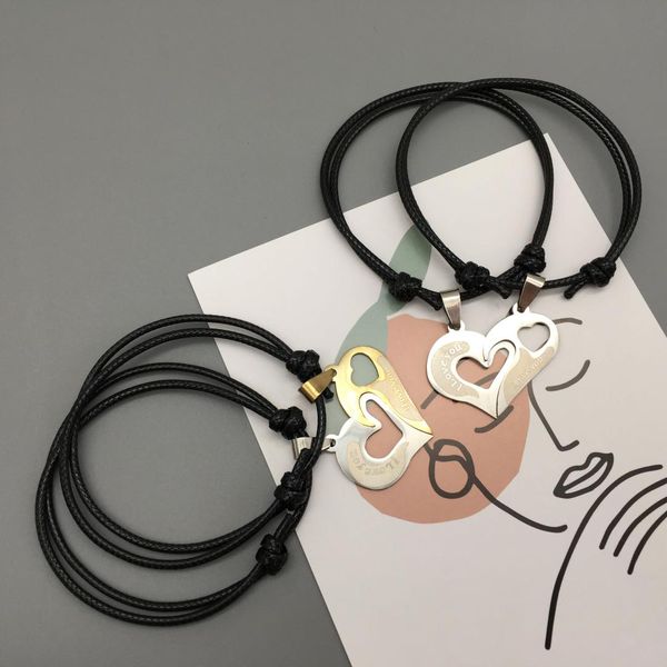 2019 new couple bracelets for lovers colorful stainless steel two halves heart charm paired bracelet fashion jewelry gifts, Golden;silver
2019 new couple bracelets for lovers colorful stainless steel two halves heart charm paired bracelet fashion jewelry gifts, Golden;silver