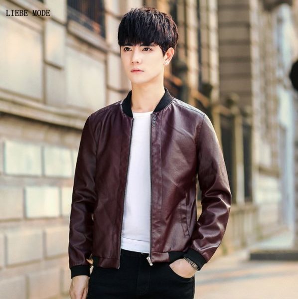 male moter bike faux leather bomber jacket for men black blue brown burgundy mens casual pu leather jackets and coats zipper
male moter bike faux leather bomber jacket for men black blue brown burgundy mens casual pu leather jackets and coats zipper
