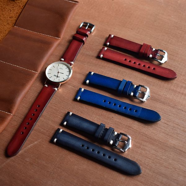 2019 handmade vintage watchband genuine leather watch strap replacement watch band bracelet buckle 20mm red black blue kzts03, Black;brown
2019 handmade vintage watchband genuine leather watch strap replacement watch band bracelet buckle 20mm red black blue kzts03, Black;brown